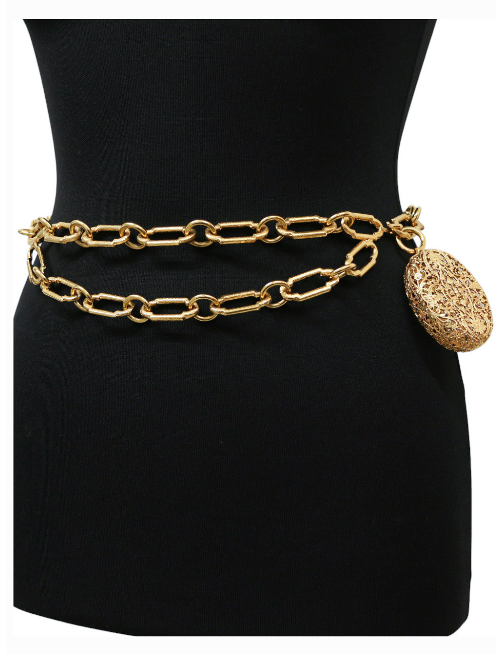 Parure CHANEL Ceinture ras de cou pendentif filigrane doré