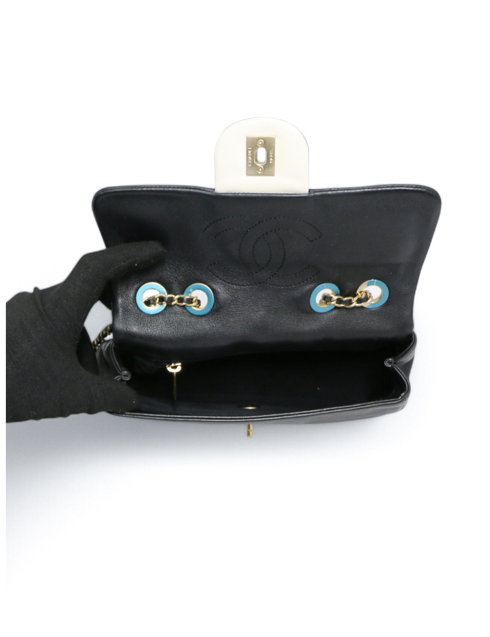 Sac CHANEL noir et blanc