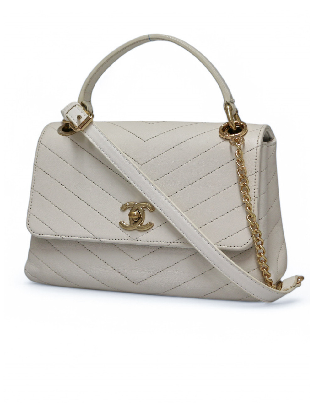 Sac CHANEL cuir motif chevrons