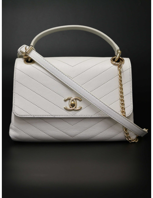 Sac CHANEL cuir motif chevrons