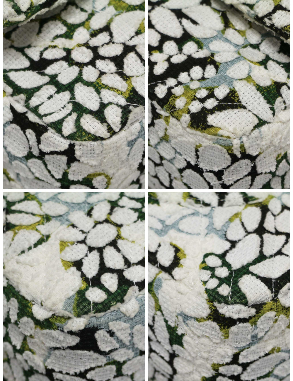 Sac classique chevron CHANEL tweed floral double rabat