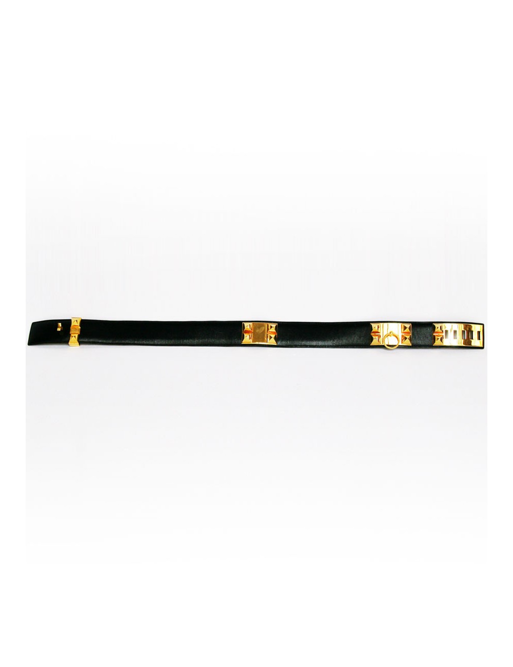 ceinture Médor HERMES noire vintage