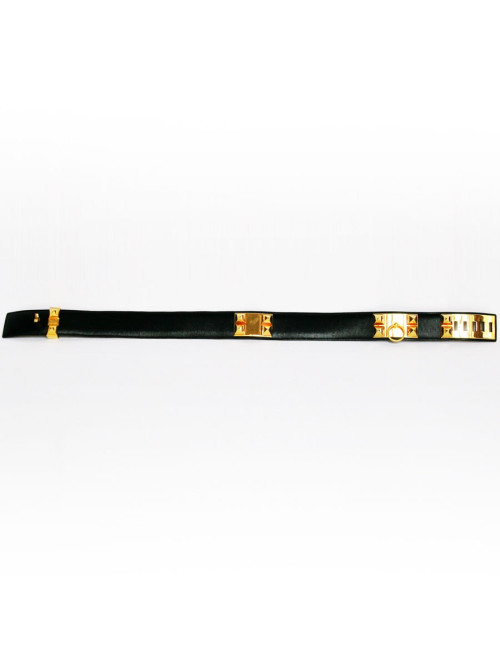 ceinture Médor HERMES noire vintage
