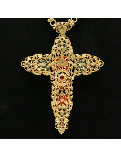 Pendentif croix Marguerite de Valois réalisé entièrement à la main