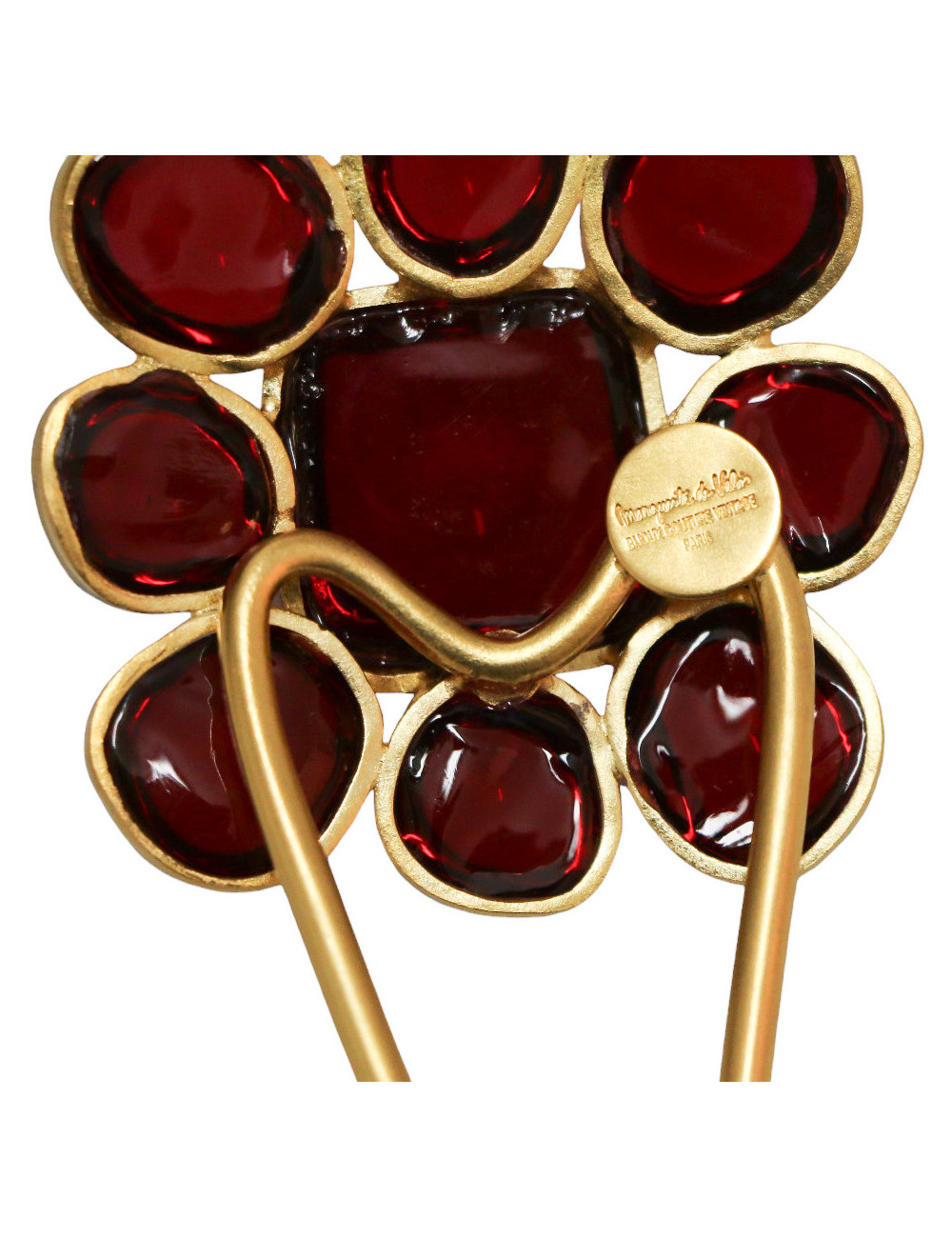 Bijou de cheveux Marguerite de Valois pâte de verre réalisé à bla main