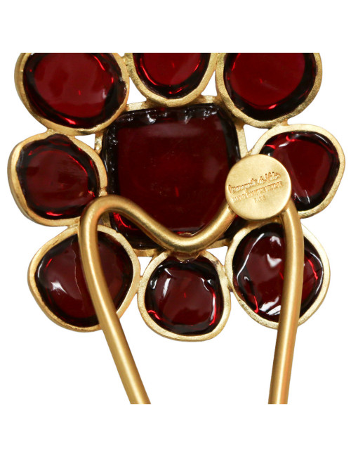 Bijou de cheveux Marguerite de Valois pâte de verre réalisé à bla main