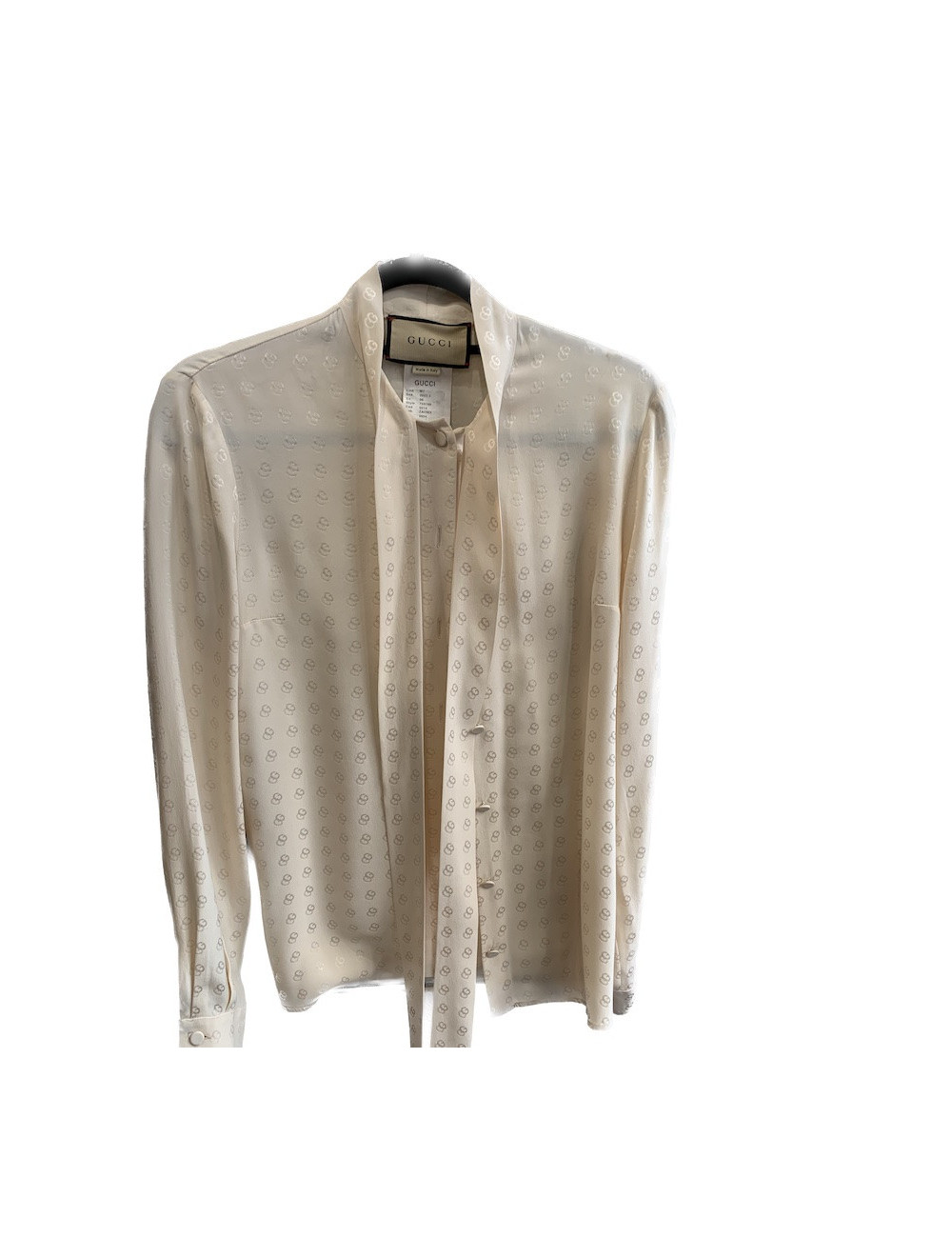 Blouse GUCCI soie monogramme beige