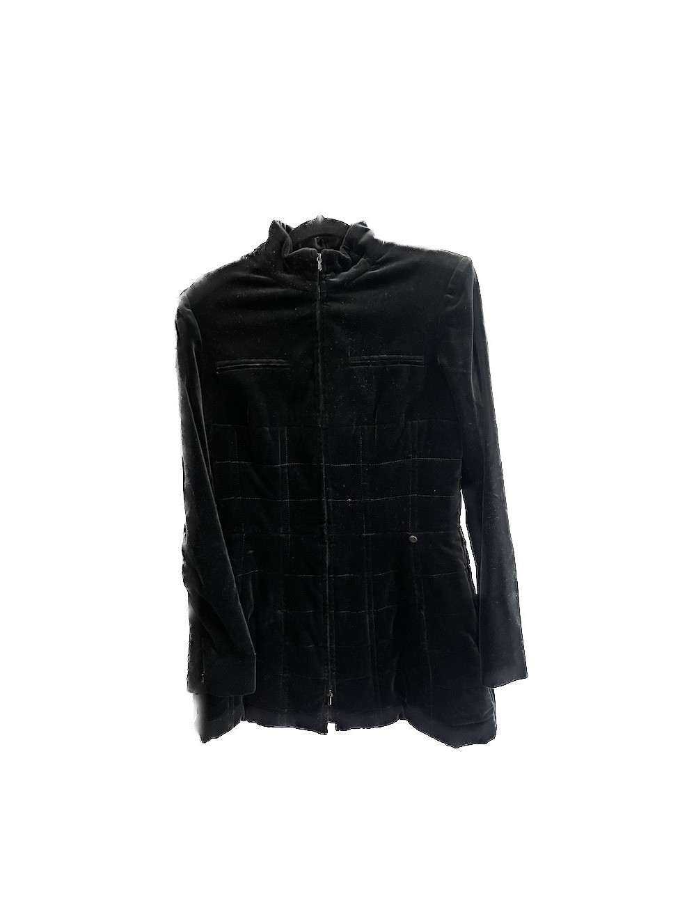 Veste CHANEL T 40 velours noir zippée