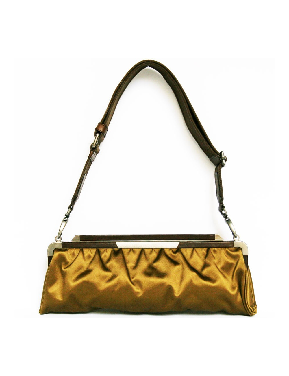 Pochette MARNI en satin doré foncé