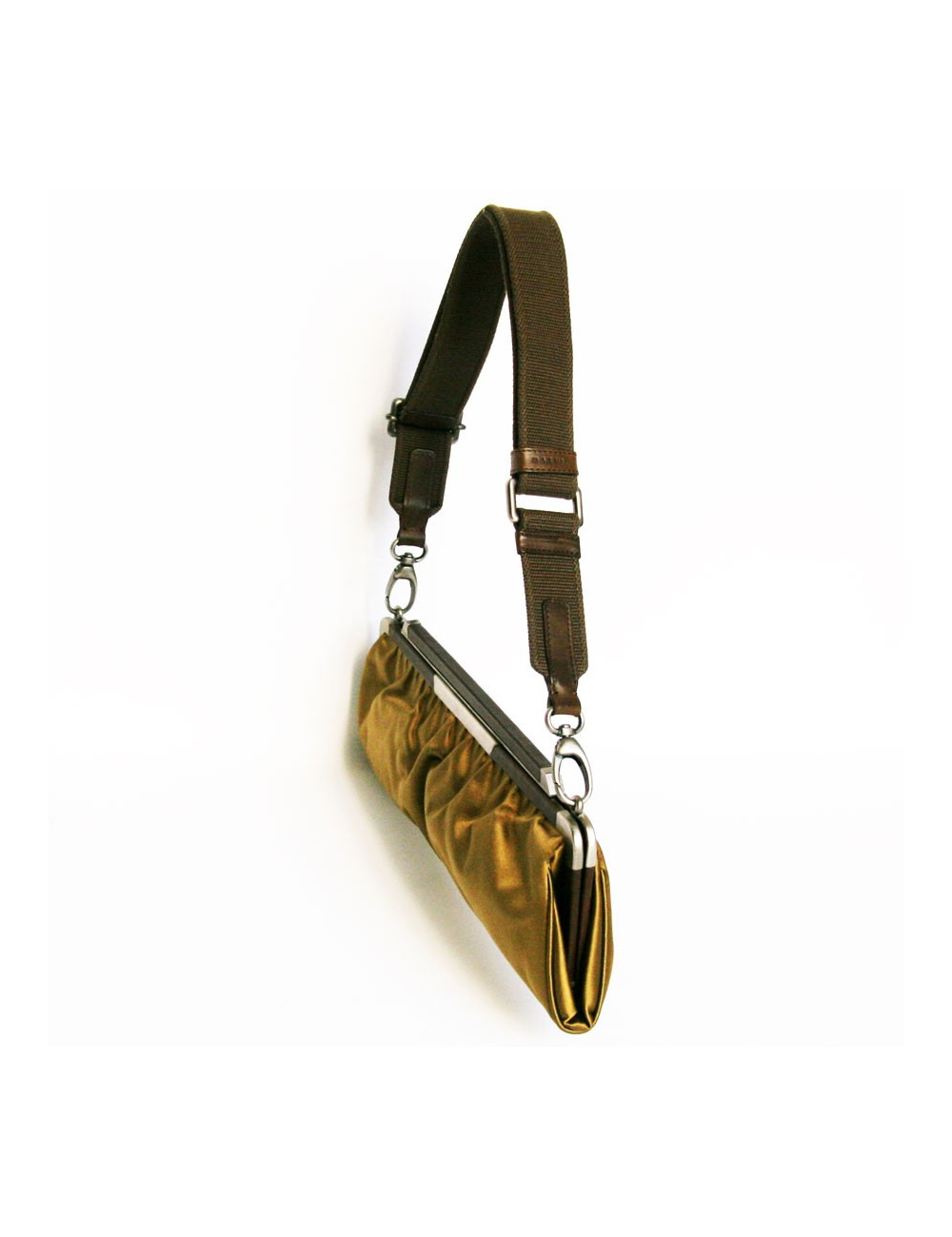 Pochette MARNI en satin doré foncé