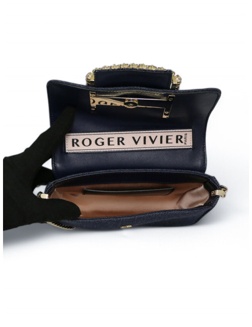 Sac Roger Vivier toile denim bleu : livraison avec suivi gratuite