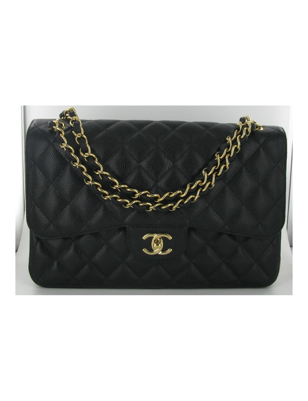 CHANEL black jumbo