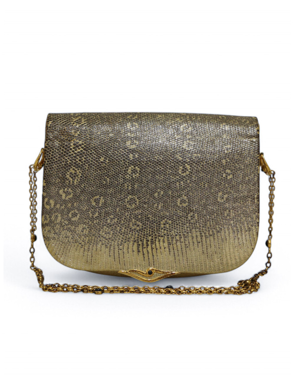 Sac Cartier lézard écailles dorées vintage, une pièce exceptionnelle