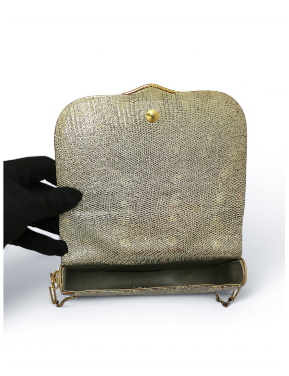 Sac Cartier lézard écailles dorées vintage, une pièce exceptionnelle