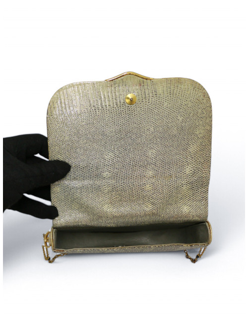 Sac CARTIER écailles de lézard dorées à l'or