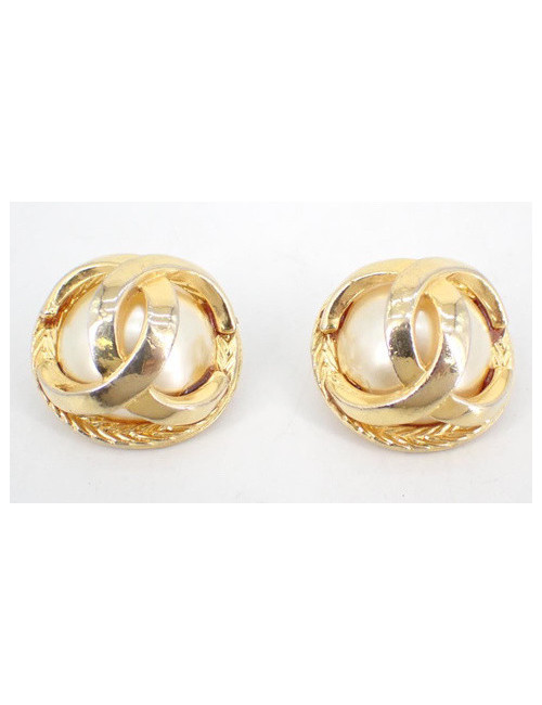 Clips CHANEL perle CC