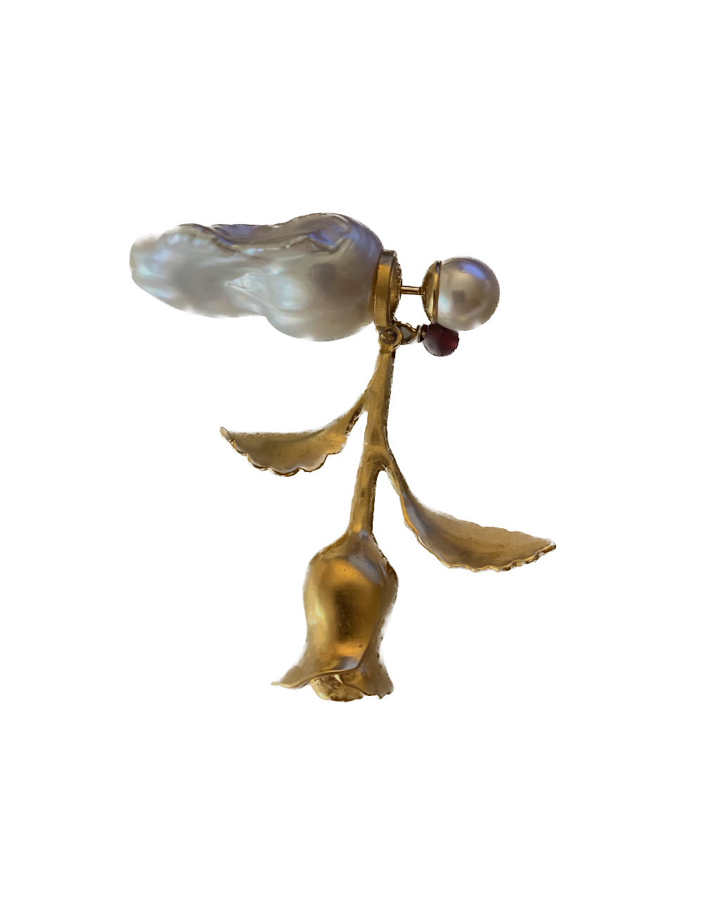 Clou pendant DIOR tige rose métal doré