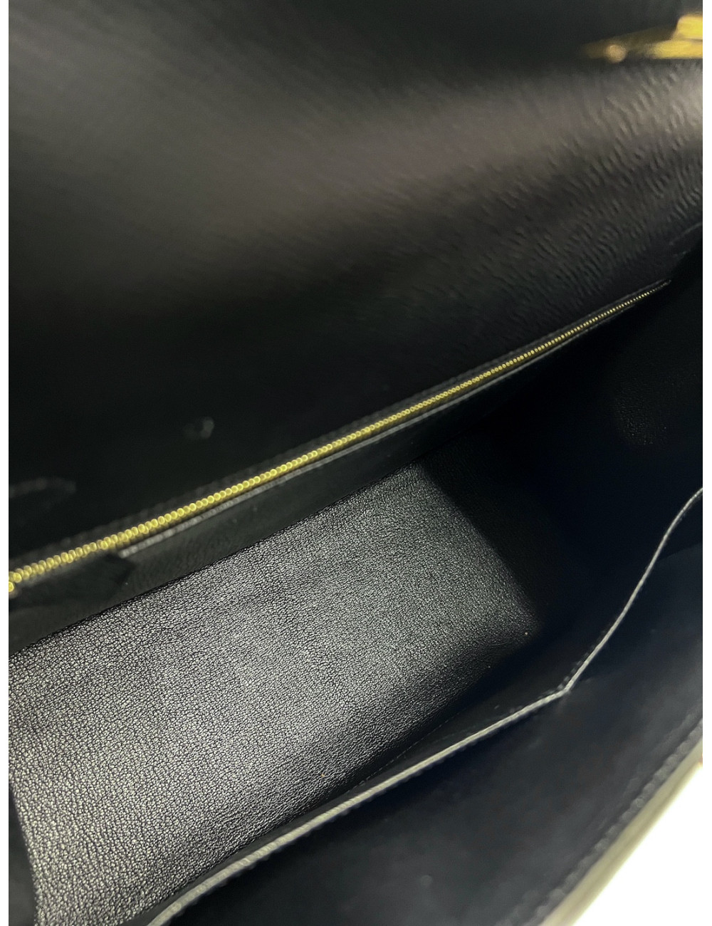 Sac Kelly 32 sellier noir Hermès cuir epsom d'occasion disponible