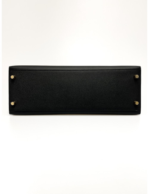 Sac Kelly 32 sellier noir Hermès cuir epsom d'occasion disponible