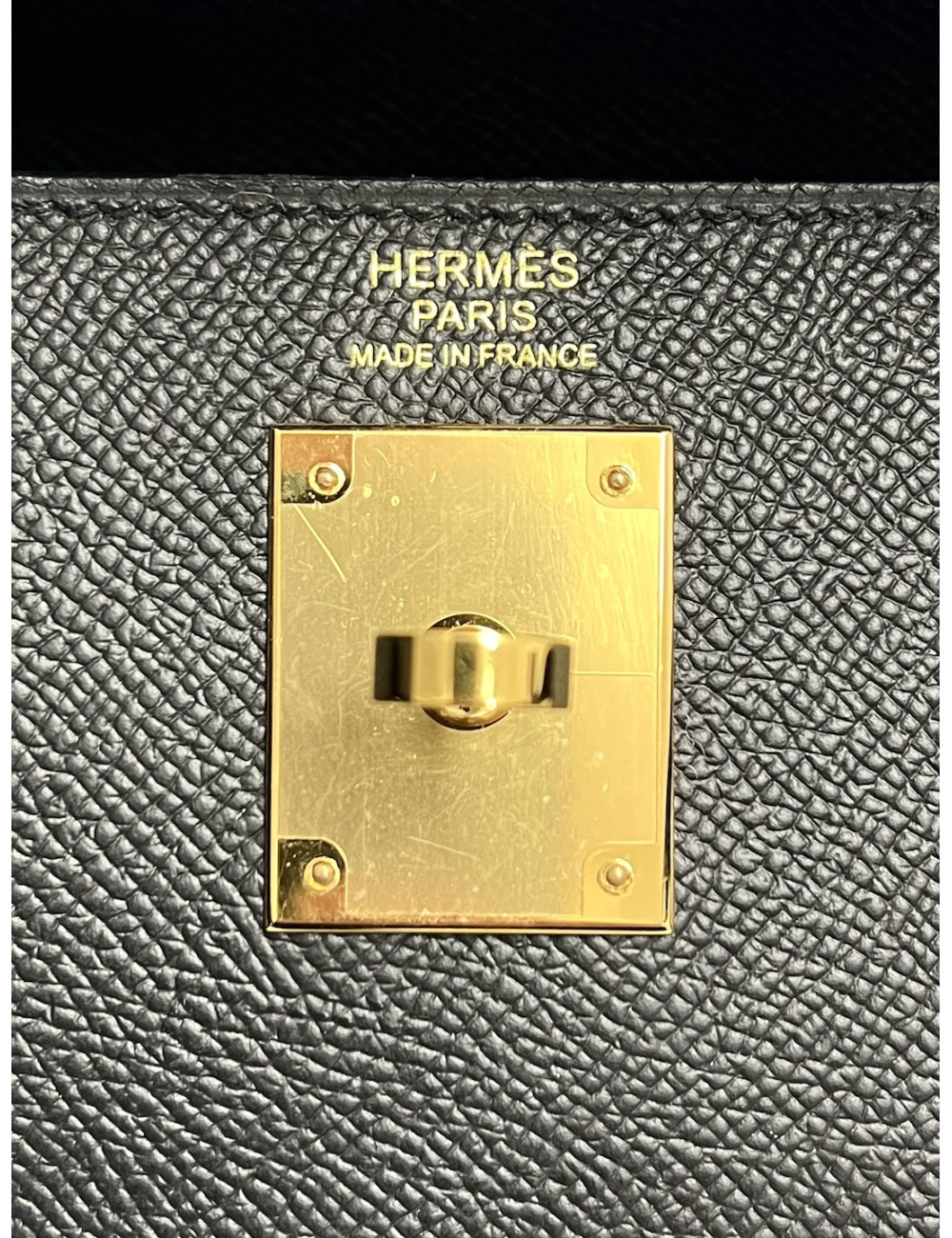 Sac Kelly 32 sellier noir HERMES epsom