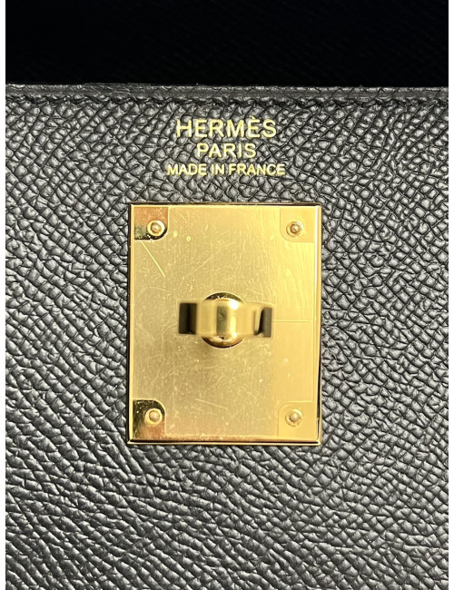 Sac Kelly 32 sellier noir HERMES epsom