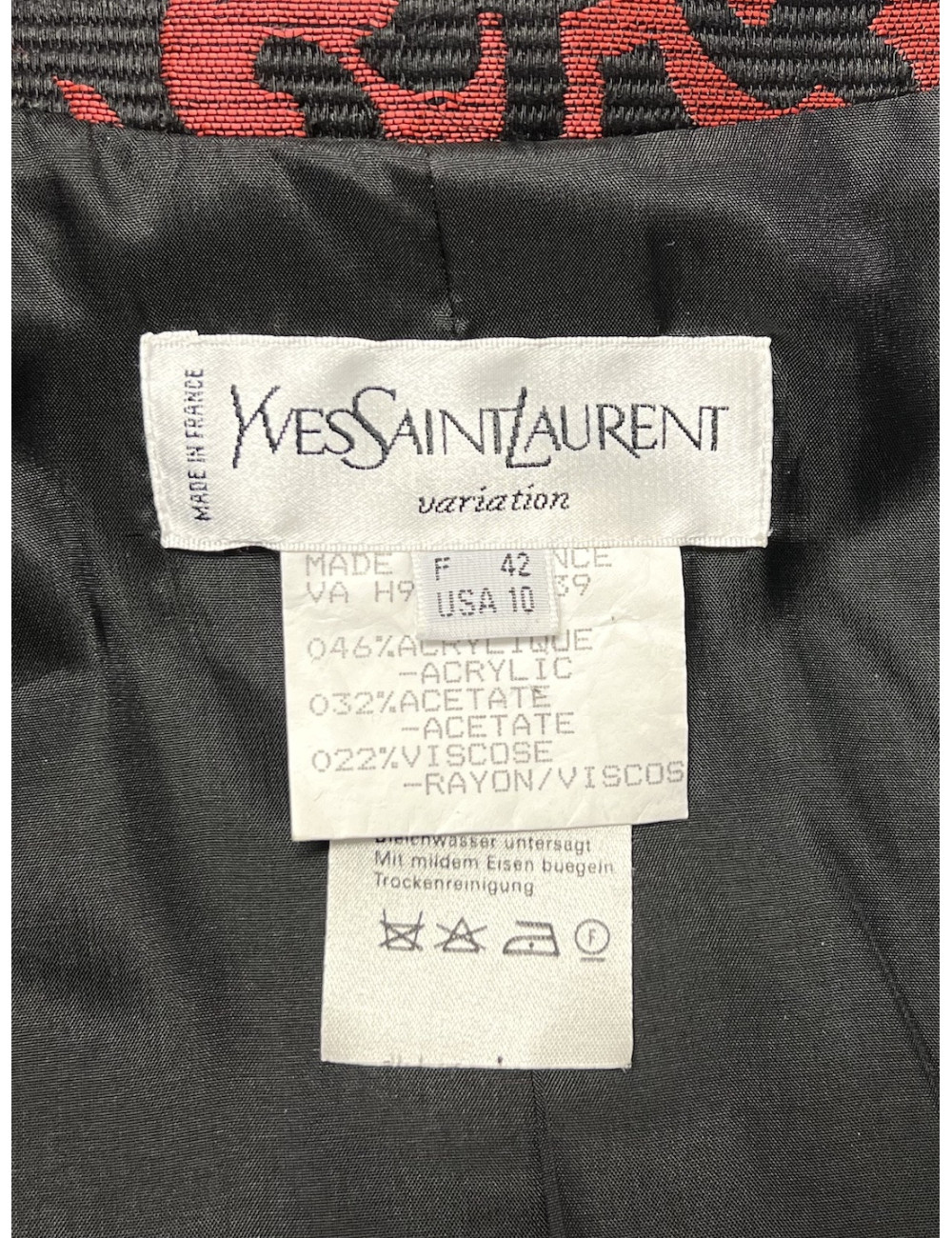 Veste YSL "Les Chinoises" rouge et noir