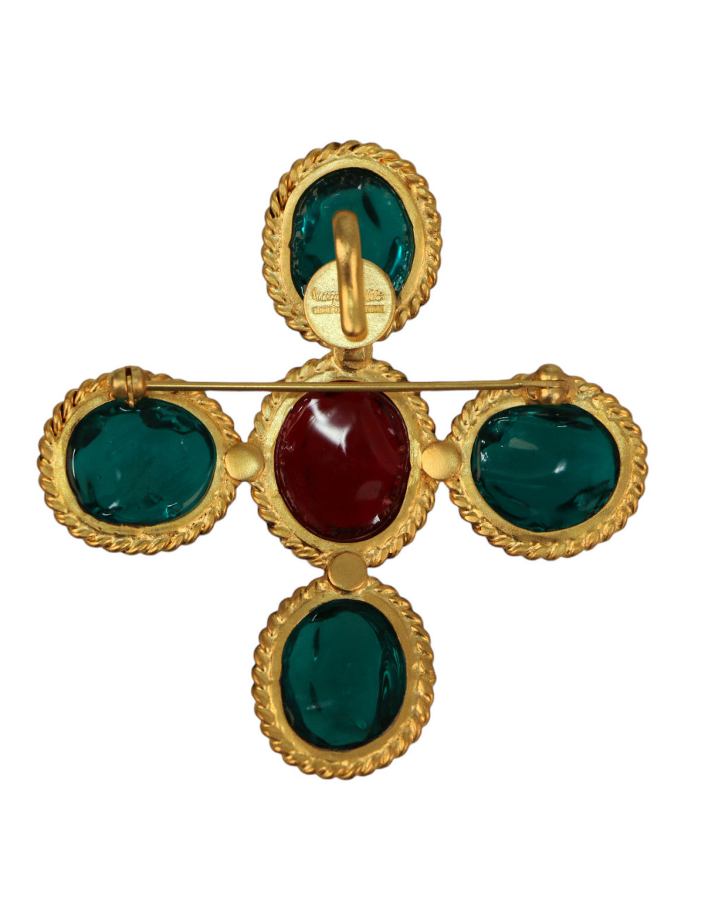 Pendentif MARGUERITE DE VALOIS broche pâte de verre, en stock