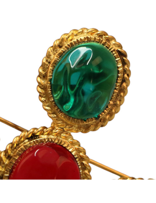 Pendentif MARGUERITE DE VALOIS broche pâte de verre, en stock