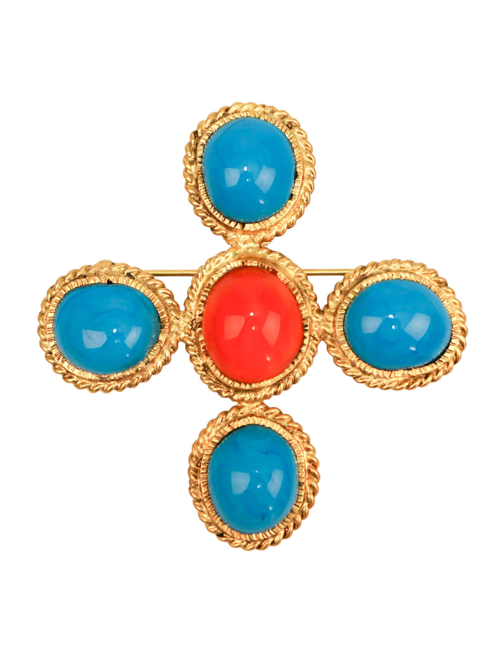 Broche MARGUERITE DE VALOIS pâte de verre, occasion