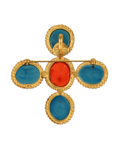 Broche MARGUERITE DE VALOIS pâte de verre, occasion 2