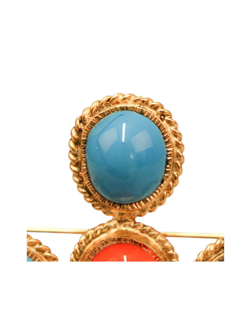 Broche MARGUERITE DE VALOIS pâte de verre, occasion