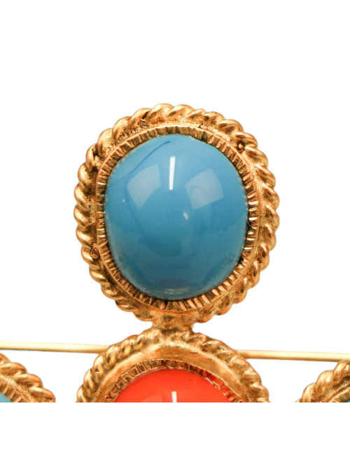 Broche MARGUERITE DE VALOIS pâte de verre, occasion