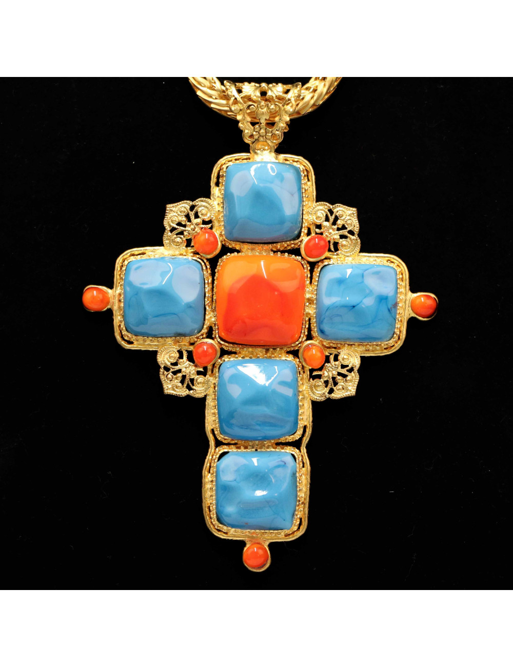 Sautoir MARGUERITE DE VALOIS pâte de verre