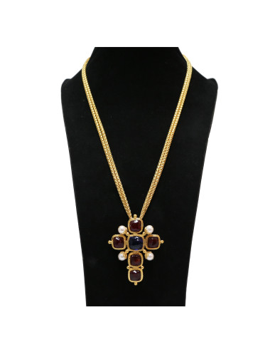 Pendentif croix MARGUERITE DE VALOIS fait main 2