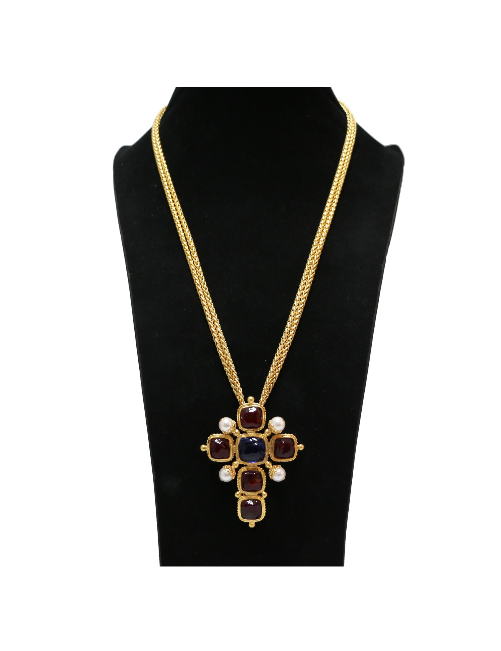 Pendentif croix MARGUERITE DE VALOIS fait main