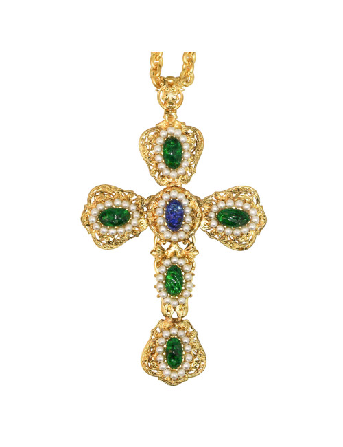 Croix MARGUERITE DE VALOIS pâte de verre