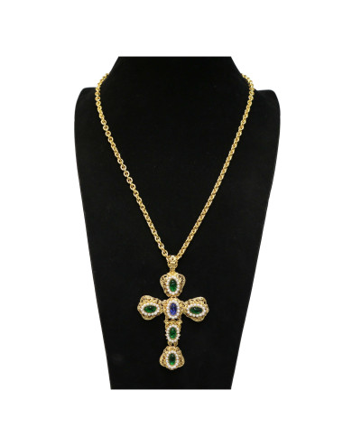 Croix MARGUERITE DE VALOIS pâte de verre 2