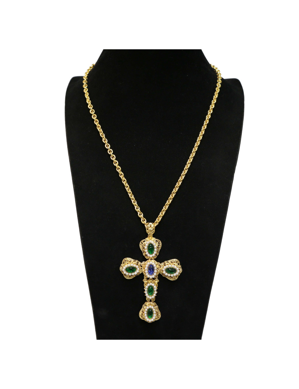 Croix MARGUERITE DE VALOIS pâte de verre