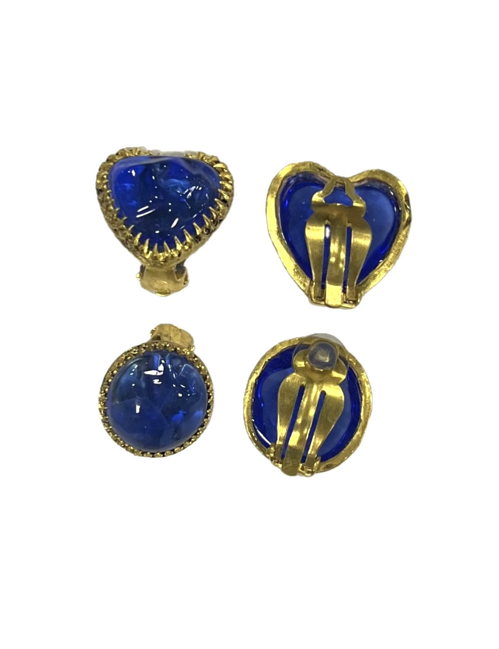 Clips cabachon ou coeur pâte de verre MARGUERITE DE VALOIS