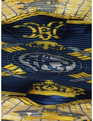 Plissé Hermès soie bleu et rouge : occasion certifiée authentique 2