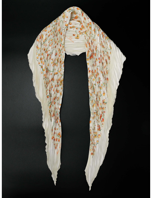 Plissé soie HERMES beige orangé