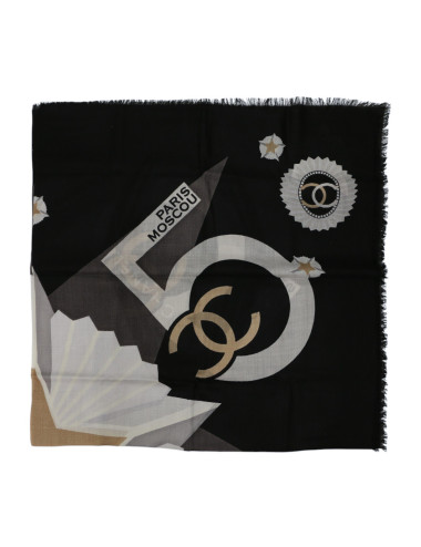 Foulard CHANEL Paris-Moscou noir 2008 2