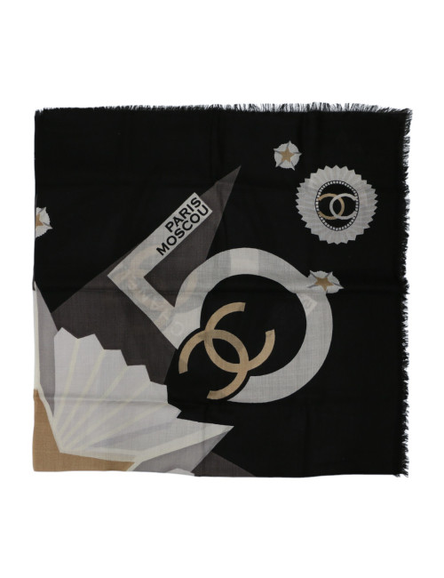 Foulard Chanel Paris-Moscou noir 2008 : occasion certifiée authentique