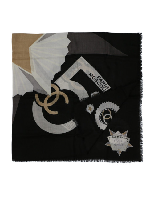 Foulard Chanel Paris-Moscou noir 2008 : occasion certifiée authentique