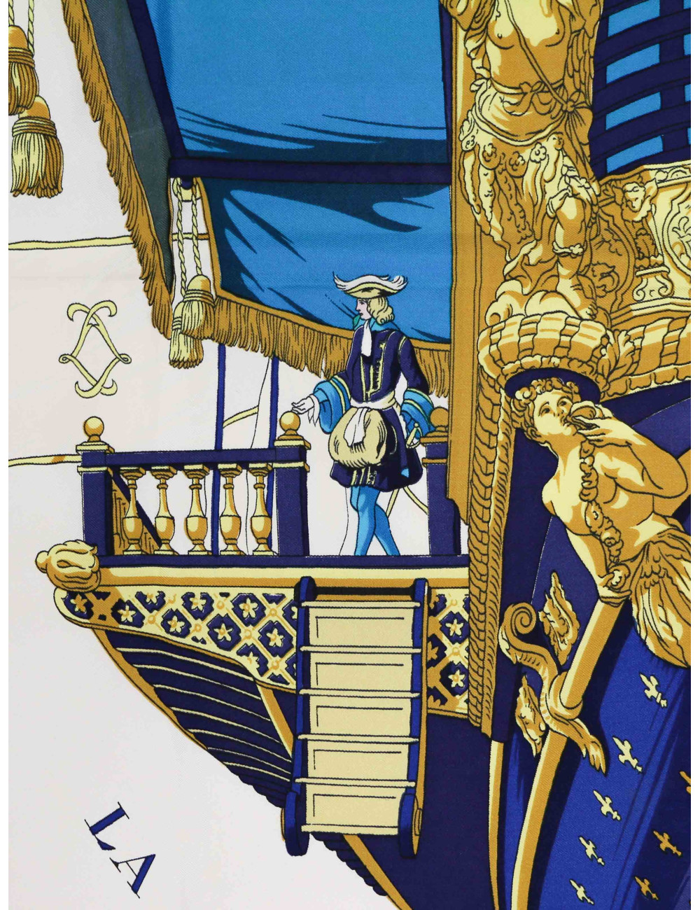 Carré HERMES Vue du carrosse de la galère la réale