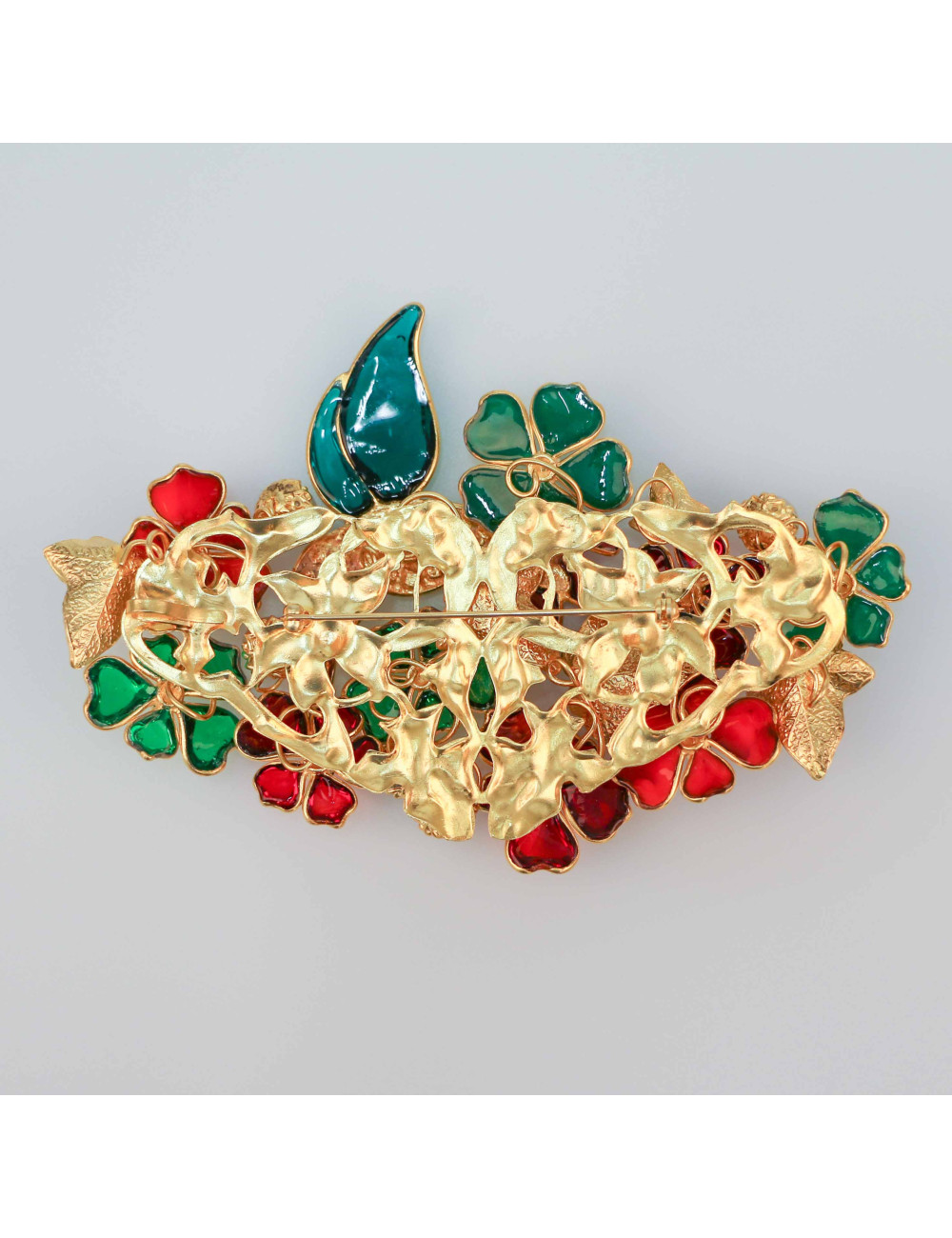 Grande broche colorée MARGUERITE DE VALOIS "le colibri scintillant"