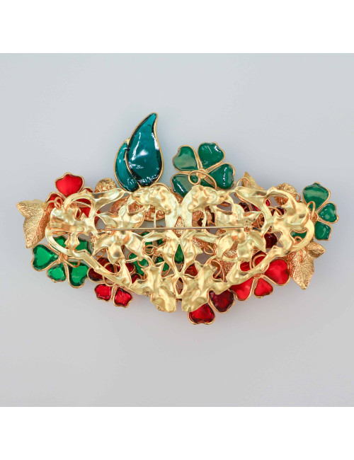 Grande broche colorée MARGUERITE DE VALOIS "le colibri scintillant"