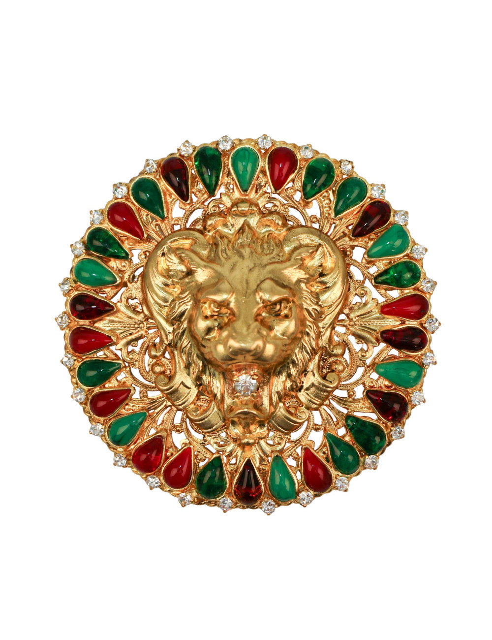 Broche "Lion déchainé" MARGUERITE DE VALOIS  en métal doré à l'or fin
