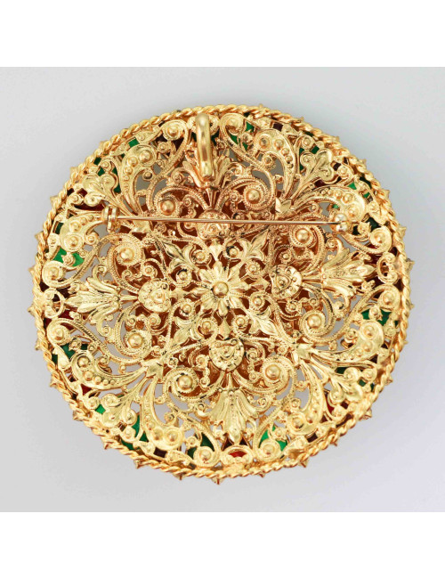 Broche "Lion déchainé" MARGUERITE DE VALOIS  en métal doré à l'or fin