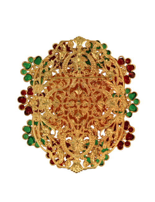 Broche "lion fleuri" MARGUERITE DE VALOIS pendentif fait main en stock